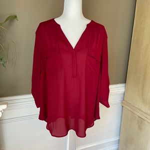 Torrid Harper Burgundy Blouse - Size 2